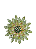 QueenMee green flower brooch 5cm - British product