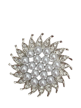 John Lewis QueenMee Embellished Sunflower Brooch, Silver- Buy online at McGrocer