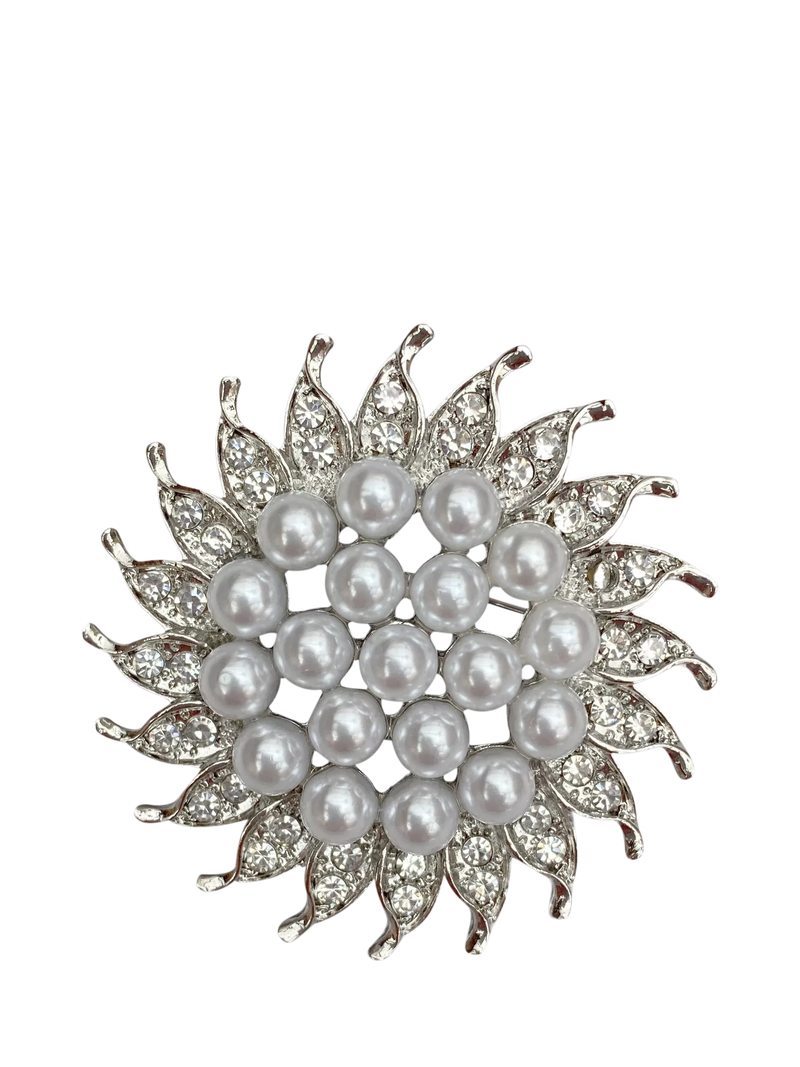 QueenMee sunflower brooch silver - British product