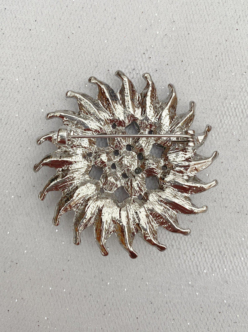 QueenMee sunflower brooch silver - British product