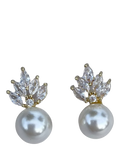 QueenMee gold faux pearl drop earrings H1.5cm, UK version
