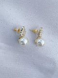 QueenMee gold faux pearl drop earrings H1.5cm, UK version