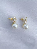 QueenMee gold faux pearl drop earrings H1.5cm, UK version