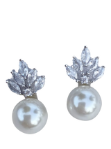 John Lewis QueenMee Faux Pearl Drop Earrings Silver- Buy online at McGrocer