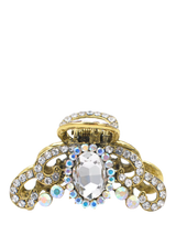 John Lewis QueenMee Royal Diamante Hair Claw, Gold- Buy online at McGrocer