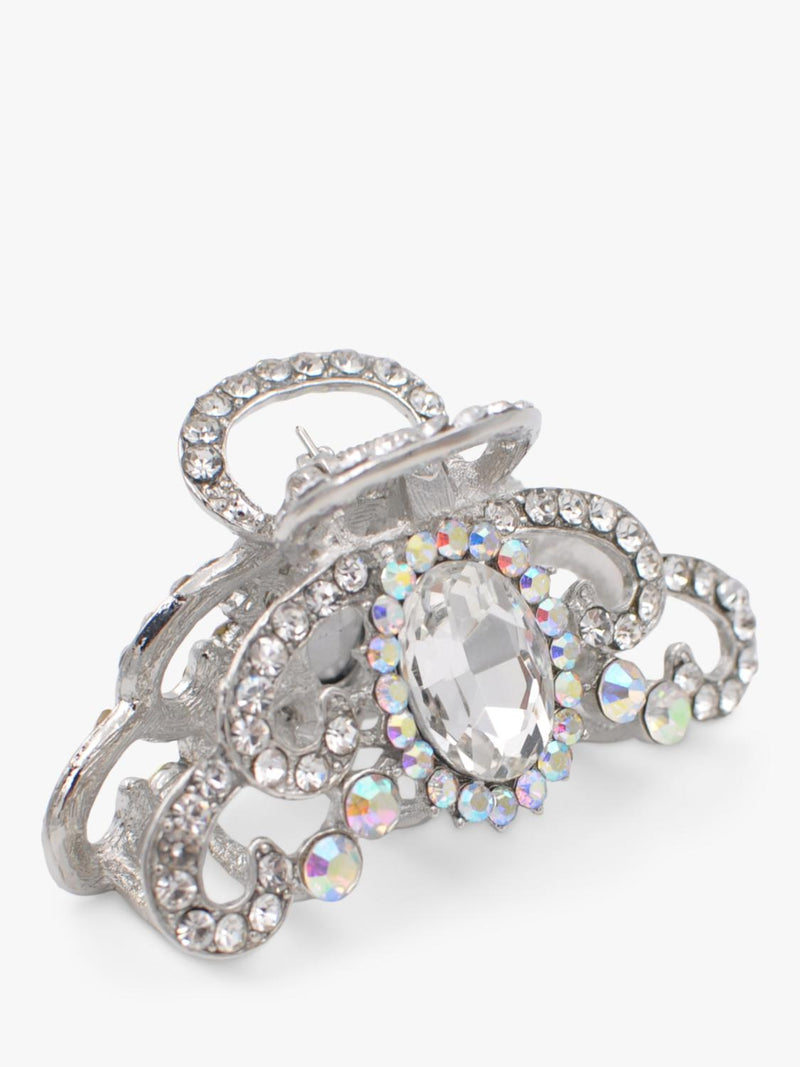 QueenMee Royal Diamante hair claw silver, UK version