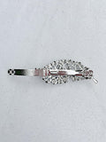 QueenMee leaf pearl and diamante hair clip in silver - British product