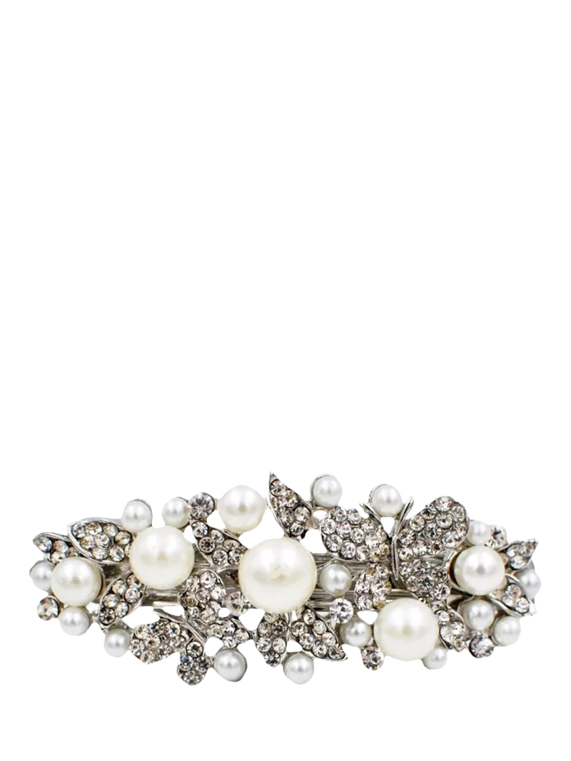 QueenMee butterfly embellished hair clip crystal silver (British brand)