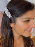 QueenMee butterfly embellished hair clip crystal silver (British brand)