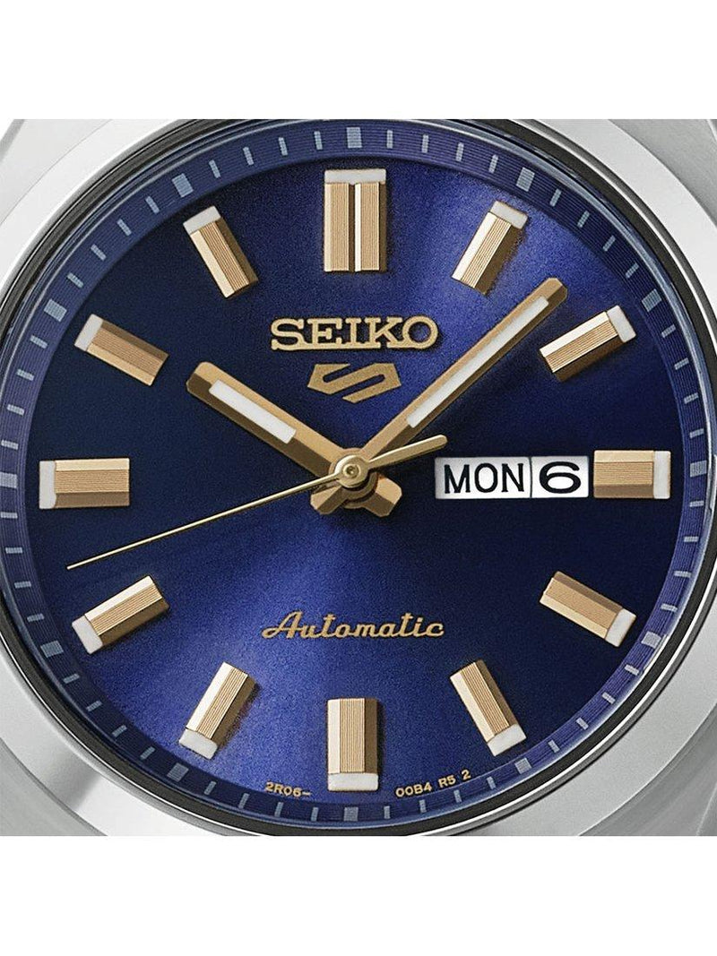 Seiko automatic watch blue dial stainless steel bracelet, UK version
