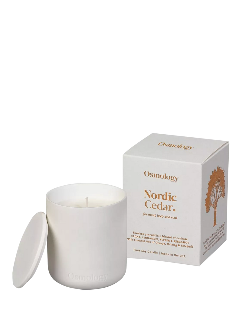 Osmology by Aery Nordic Cedar scented candle 280g, imported from the UK