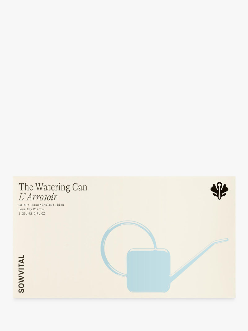 Sowvital stainless steel watering can blue 1.25L, UK version