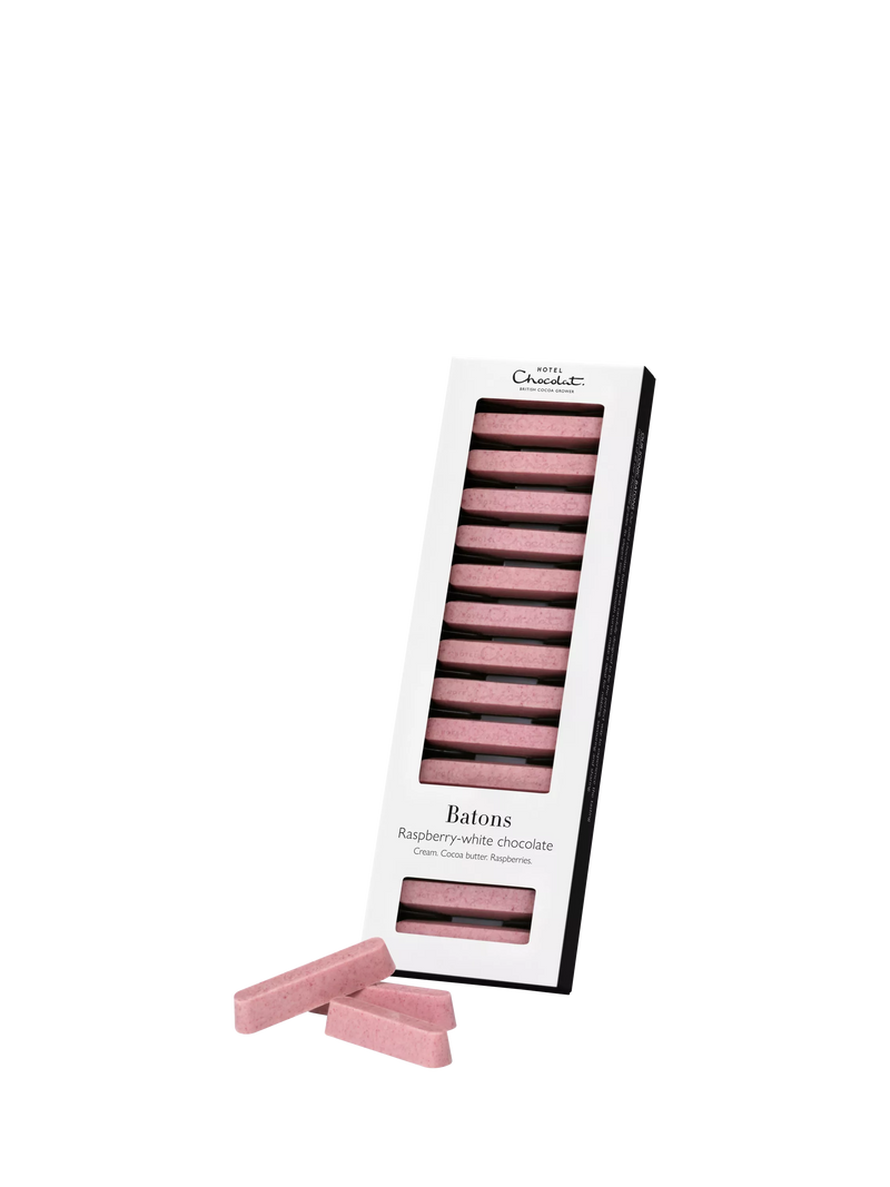Hotel Chocolat raspberry white chocolate batons 120g (British brand)