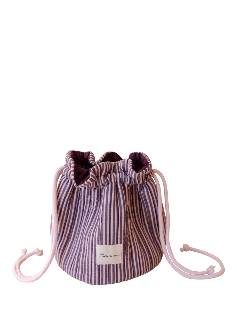 TBCo quilted wash bag in pink and burgundy, imported from the UK