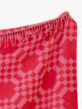 TBCo stripe harlequin lambswool blanket Pink Pixel, imported from the UK