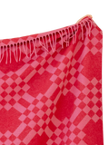 TBCo stripe harlequin lambswool blanket Pink Pixel, imported from the UK