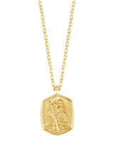 John Lewis Dower & Hall St. Christopher Tiny Talisman Necklace, Gold, 50cm- Buy online at McGrocer