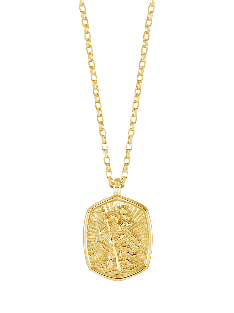 Dower & Hall St. Christopher tiny talisman gold pendant necklace (British brand)