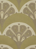 Liberty London Deco Scallop Furnishing Fabric. Lichen