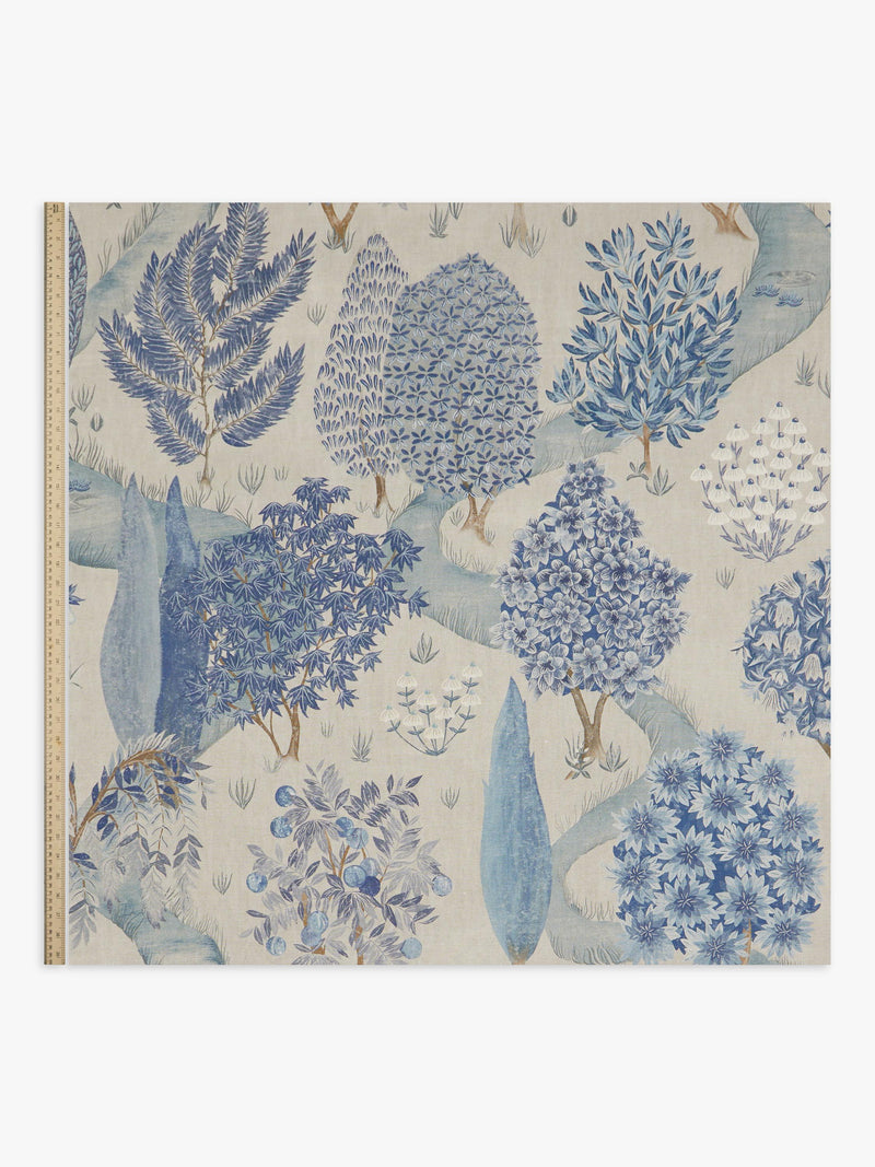 Liberty London Enchanted Wood furnishing fabric Lapis, UK version