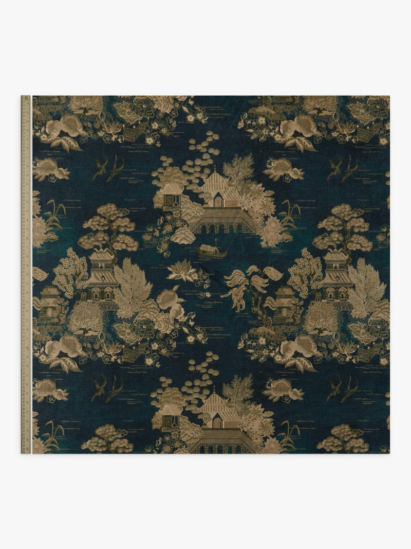 Liberty London Kelp velvet furnishing fabric (British brand)