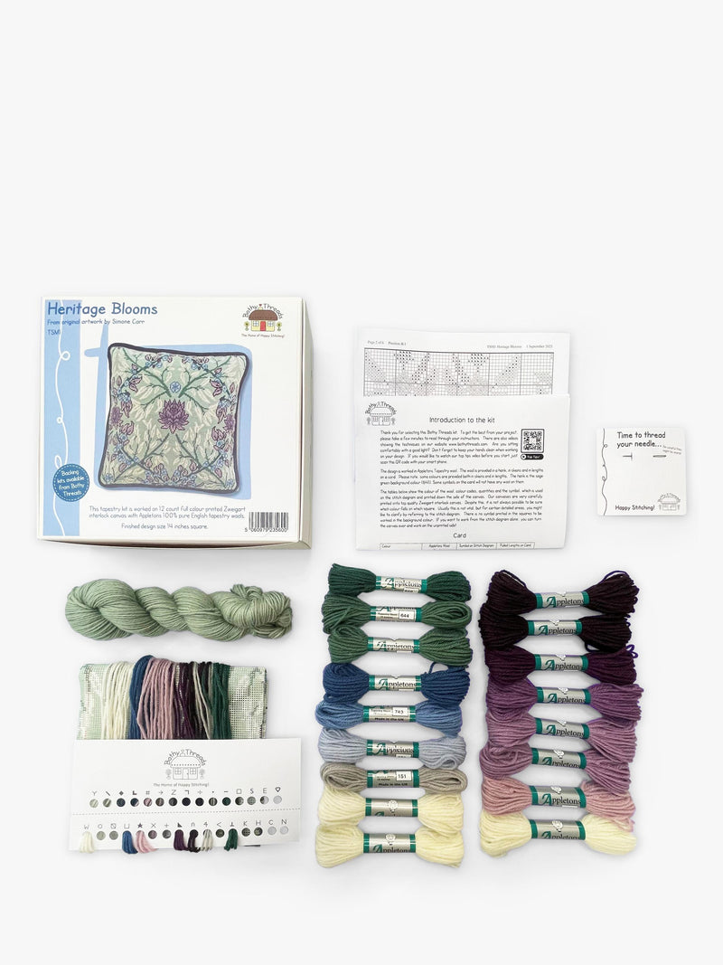 Bothy Threads Heritage Blooms tapestry kit 36x36cm, UK version