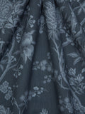 Liberty London porcelain flower furnishing fabric in ink (British brand)