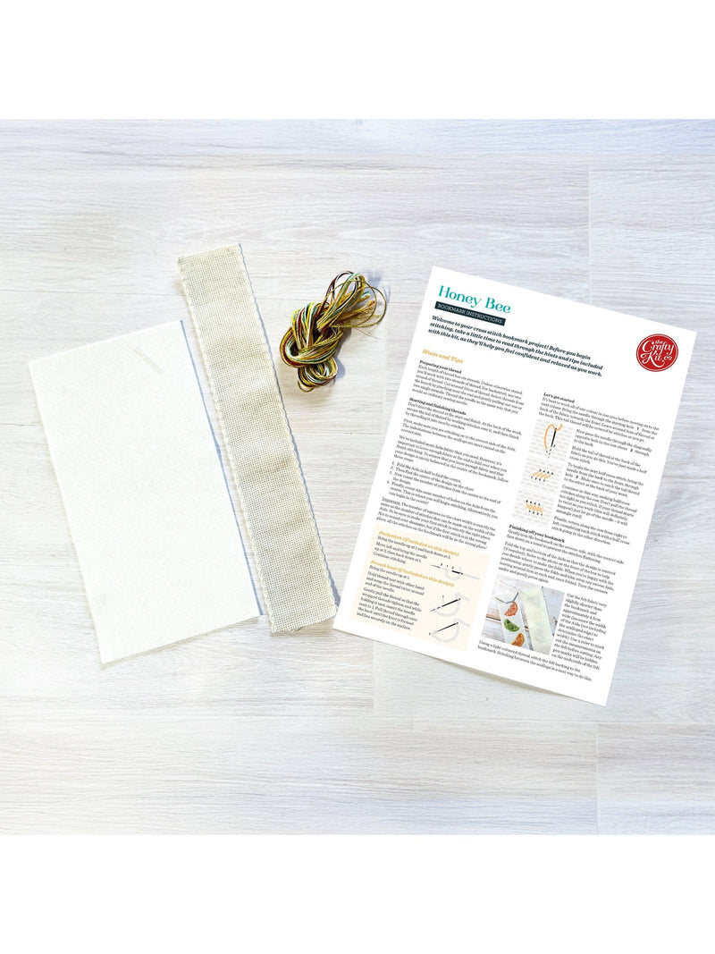 The Crafty Kit Company honey bee cross stitch bookmark kit (British brand)