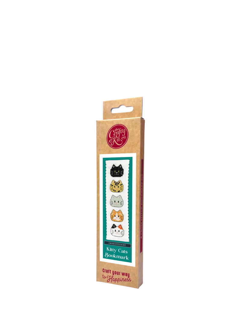 The Crafty Kit Company cat bookmark cross stitch kit, UK version