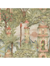 John Lewis Voyage Eden Ruins Printed Cotton Furnishing Fabric, Green- Buy online at McGrocer