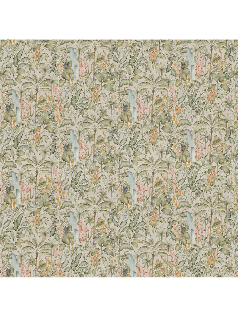 Voyage Elysian Canopy green furnishing fabric 100cm, imported from the UK