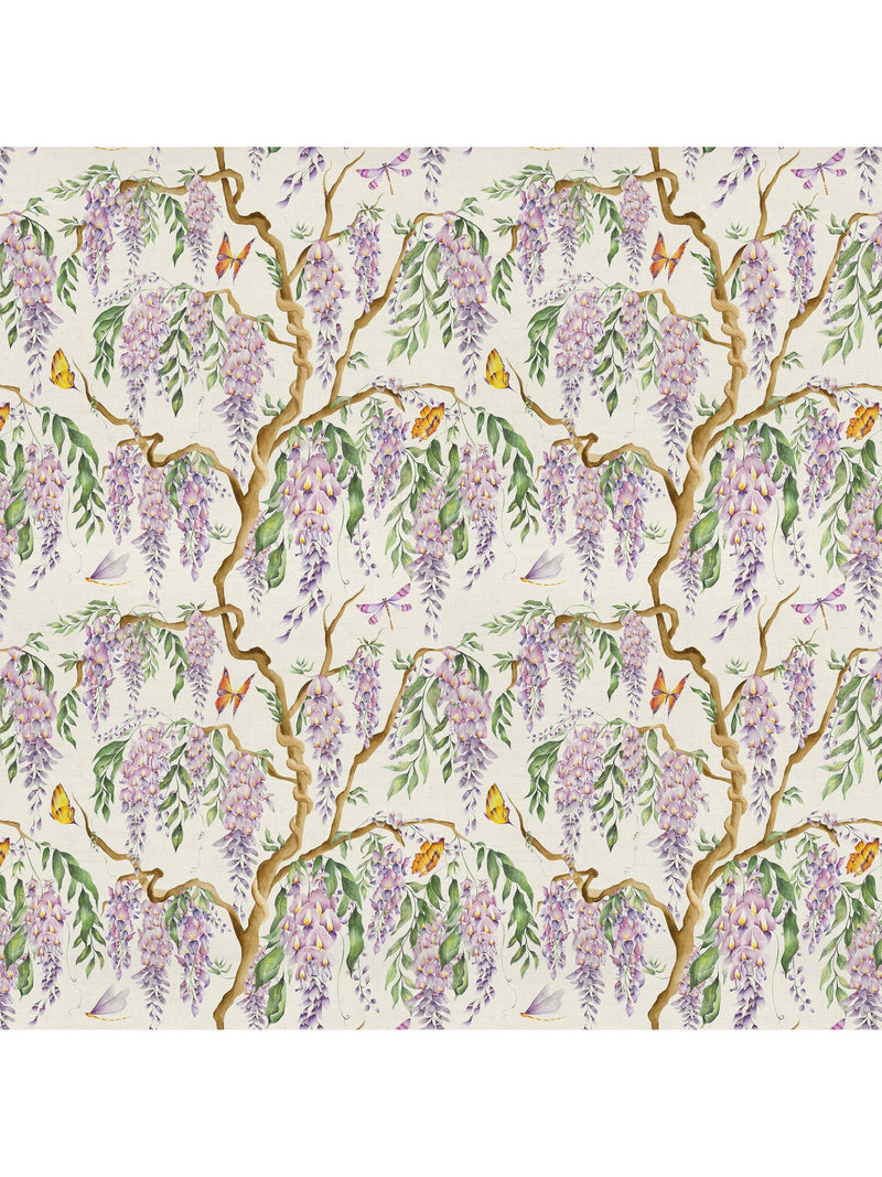 Voyage Mariposa furnishing fabric cream watercolour floral - British product