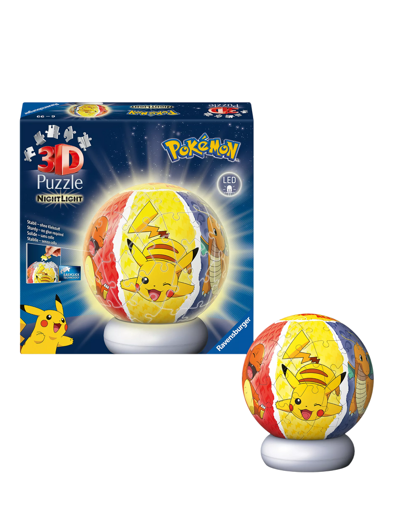 Ravensburger Pokémon 3D puzzle ball nightlight 72 piece, imported from the UK
