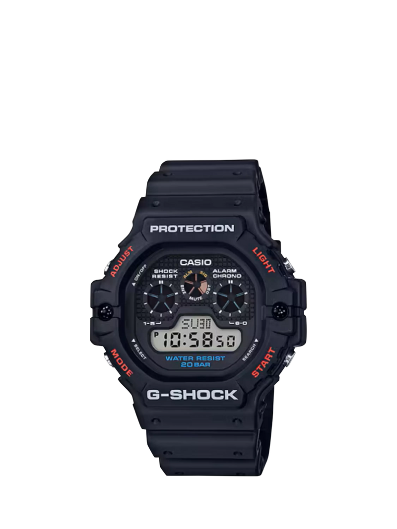 Casio G-SHOCK octagonal black men's digital watch (British brand)