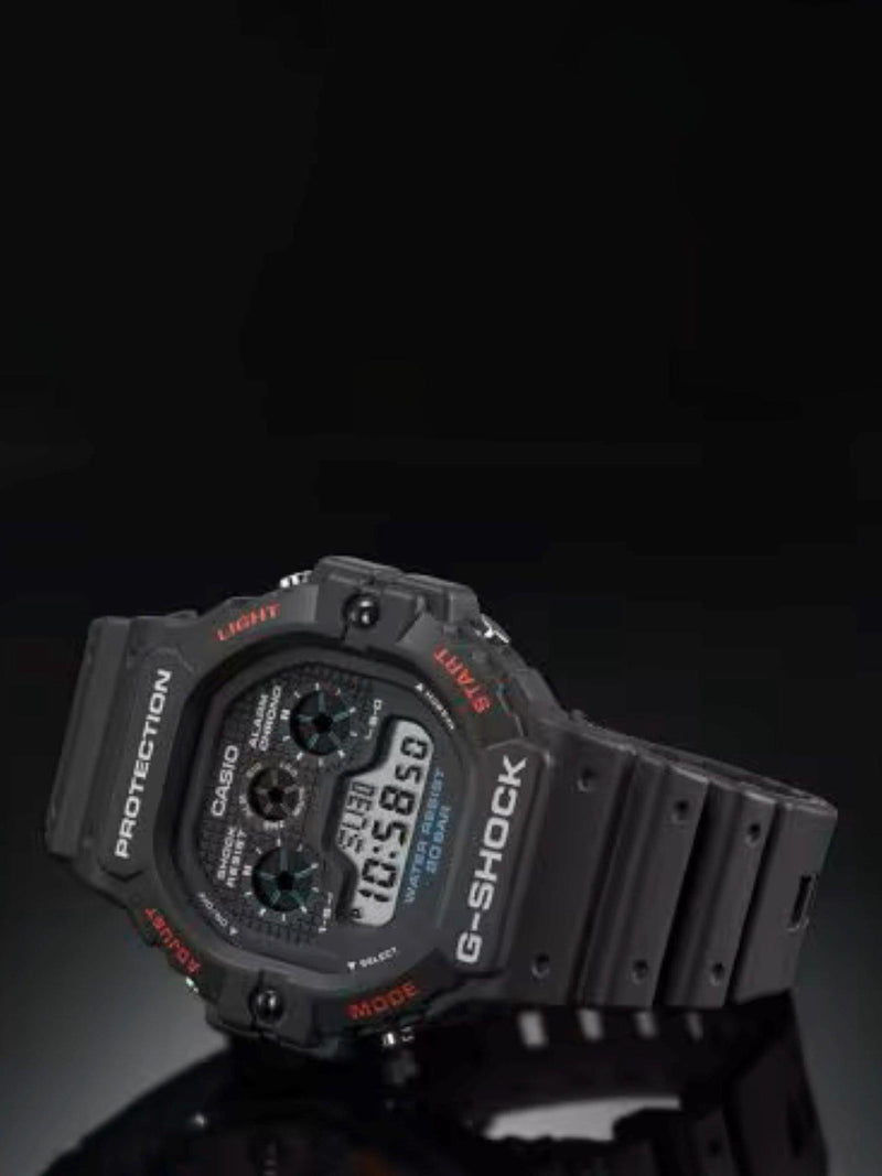 Casio G-SHOCK octagonal black men's digital watch (British brand)