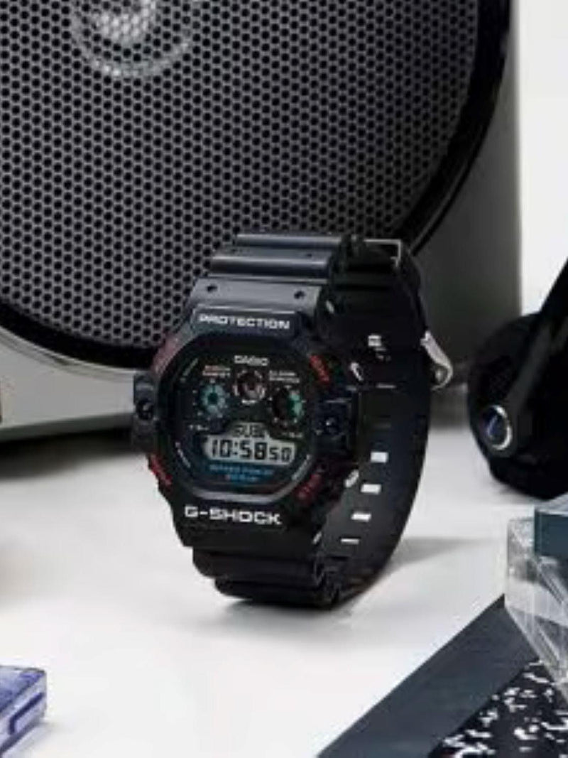 Casio G-SHOCK octagonal black men's digital watch (British brand)