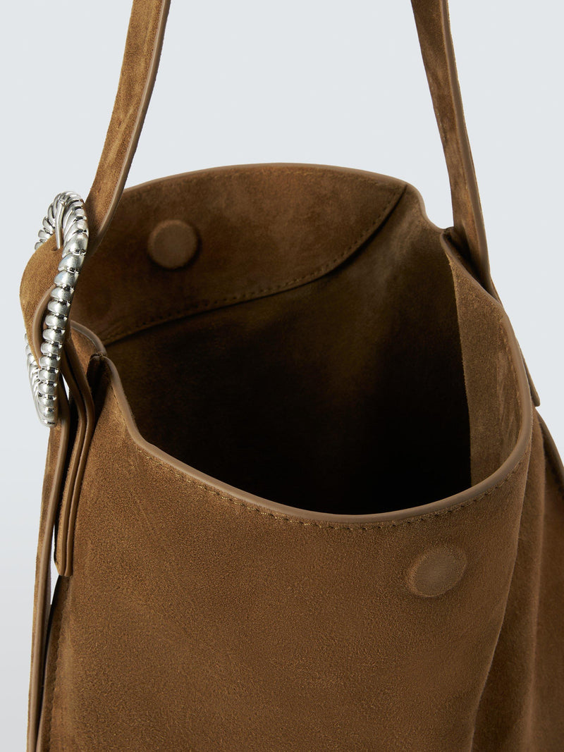John Lewis REJINA PYO suede hobo bag brown, UK version