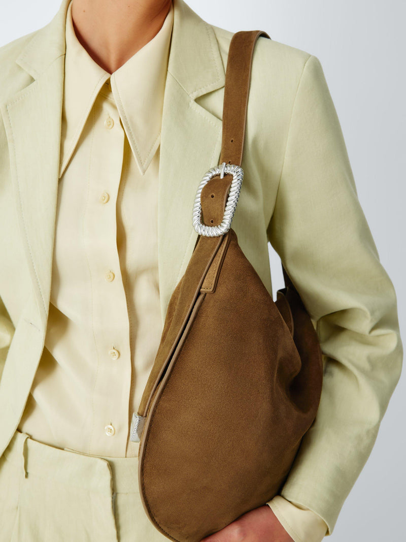 John Lewis REJINA PYO suede hobo bag brown, UK version