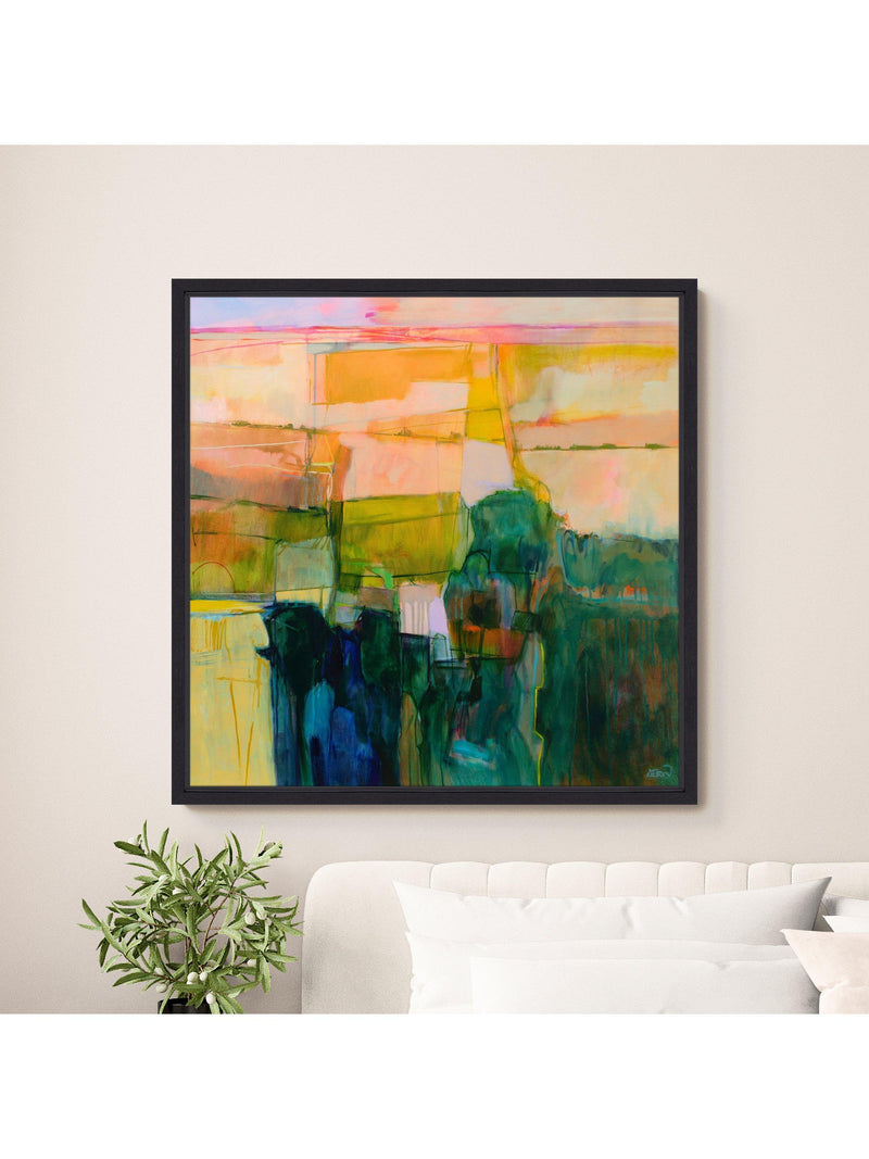 John Lewis Alex Ebdon 'Mountains' framed canvas print 86x86cm, imported from the UK