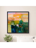 John Lewis Alex Ebdon 'Mountains' framed canvas print 86x86cm, imported from the UK