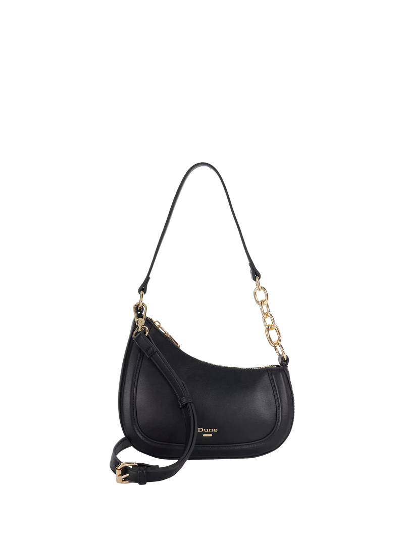 Dune London asymmetric chain shoulder bag black (British brand)