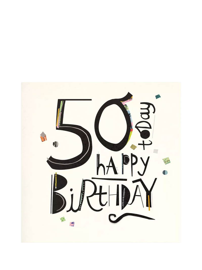 Woodmansterne 50 Today greeting card, UK version