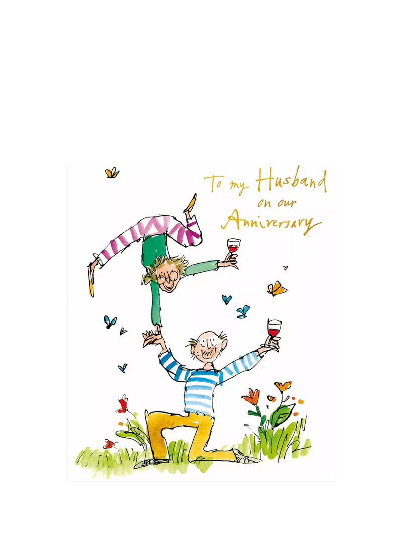 Woodmansterne anniversary card acrobatic older couple husband - British product