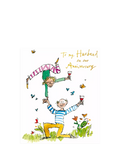 Woodmansterne anniversary card acrobatic older couple husband - British product