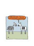 Woodmansterne QR code zebra blank greeting card, blue envelope - British product