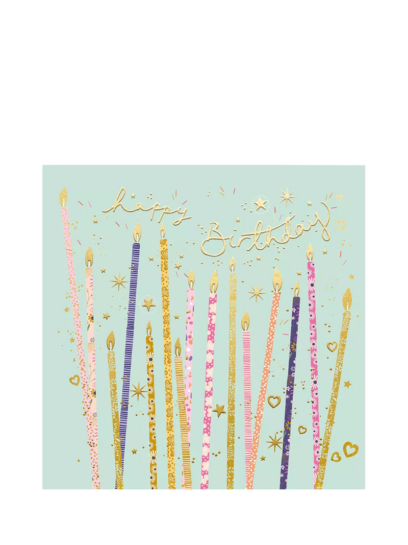 Woodmansterne sparkly candles birthday card - British product