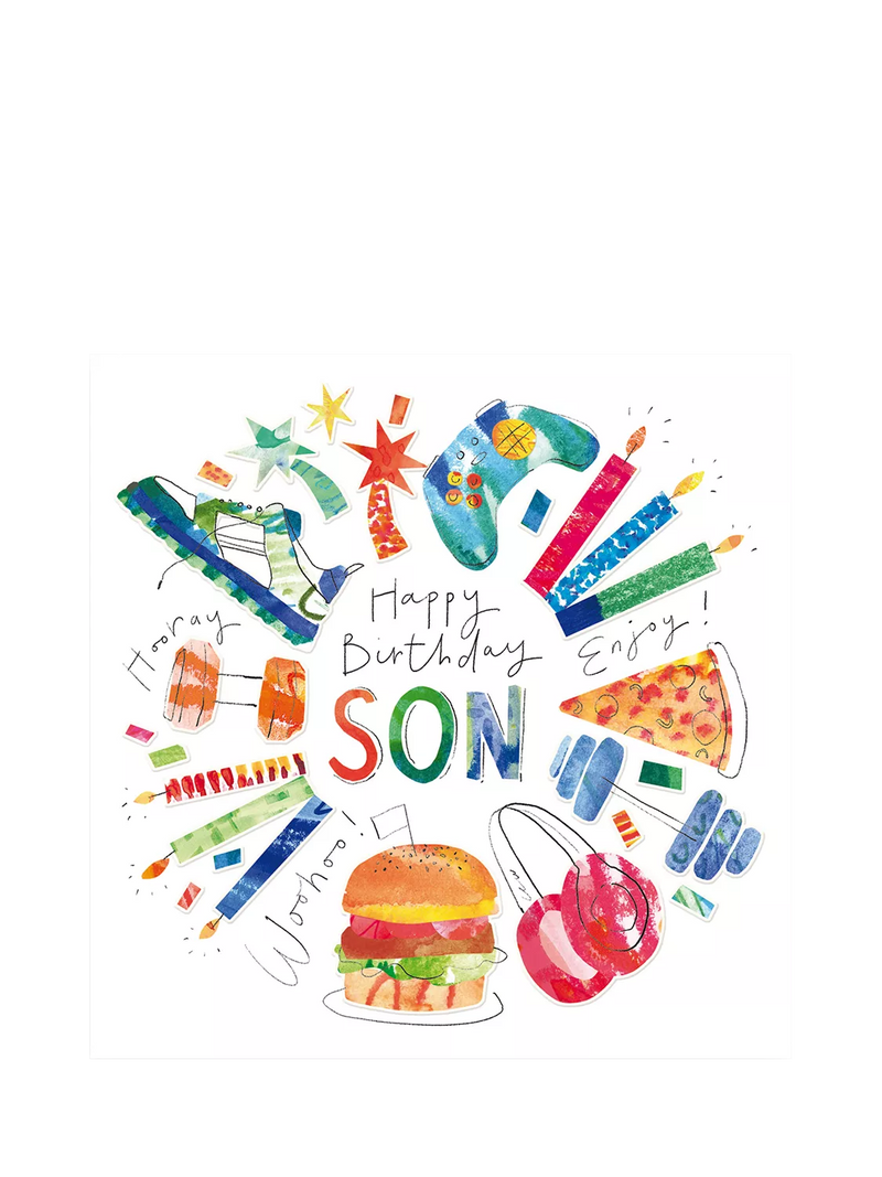 Woodmansterne candles son birthday card, UK version
