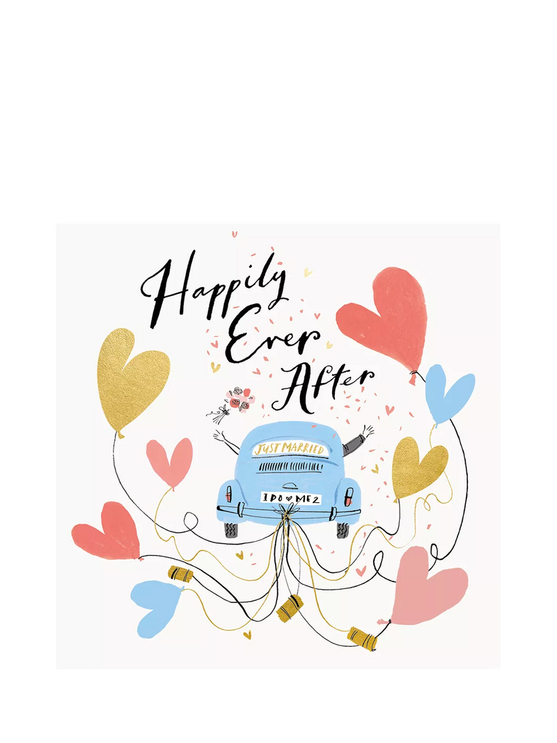 Woodmansterne wedding card with heart-shaped balloons - British product