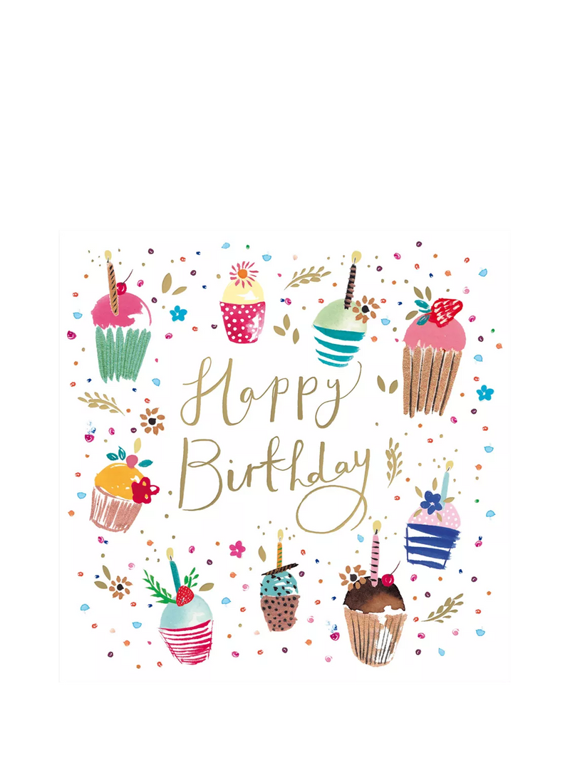 Woodmansterne birthday card circle of cupcakes 166x167mm, UK version