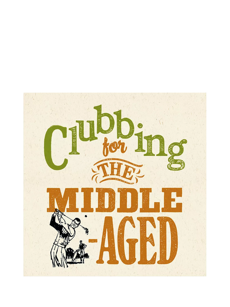 Woodmansterne clubbing golf greeting card, UK version